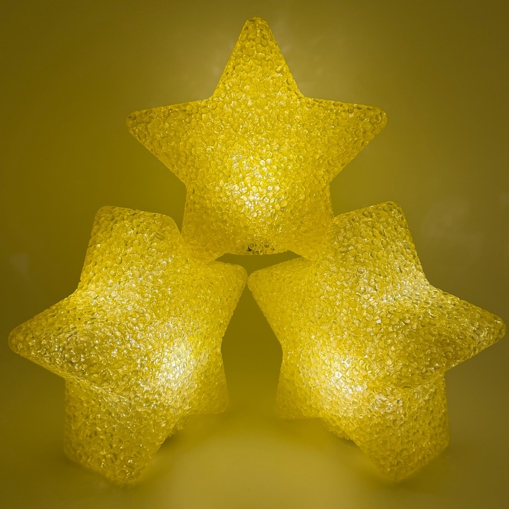 Novelty Light Warm White LED Star Set of 3 - Yellow